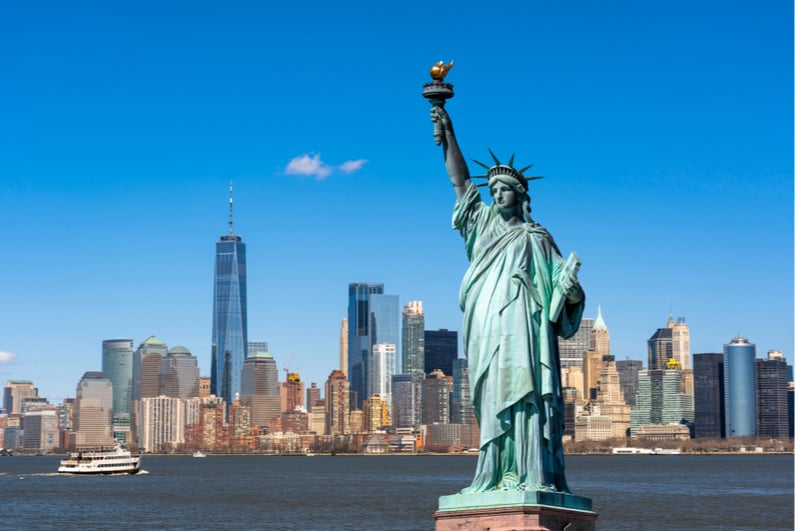 Statue of Liberty and the New York City skyline