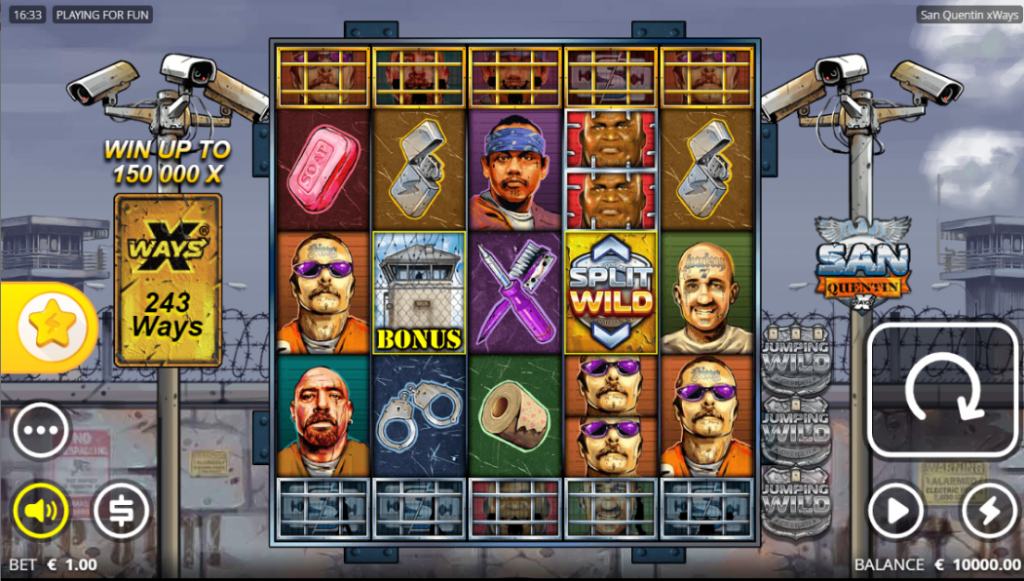 San Quentin xWays slot reels by Nolimit City