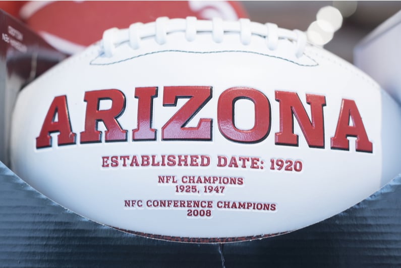 Arizona Cardinals football listing the team's championship dates