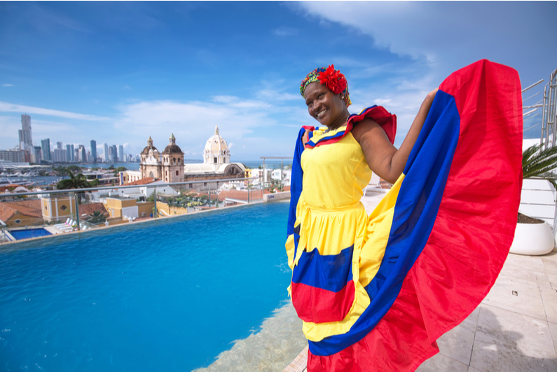 Colombian woman in traditional costume