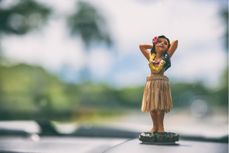Hula doll on dashboard