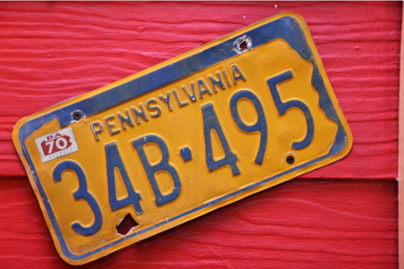 Pennsylvania license plate