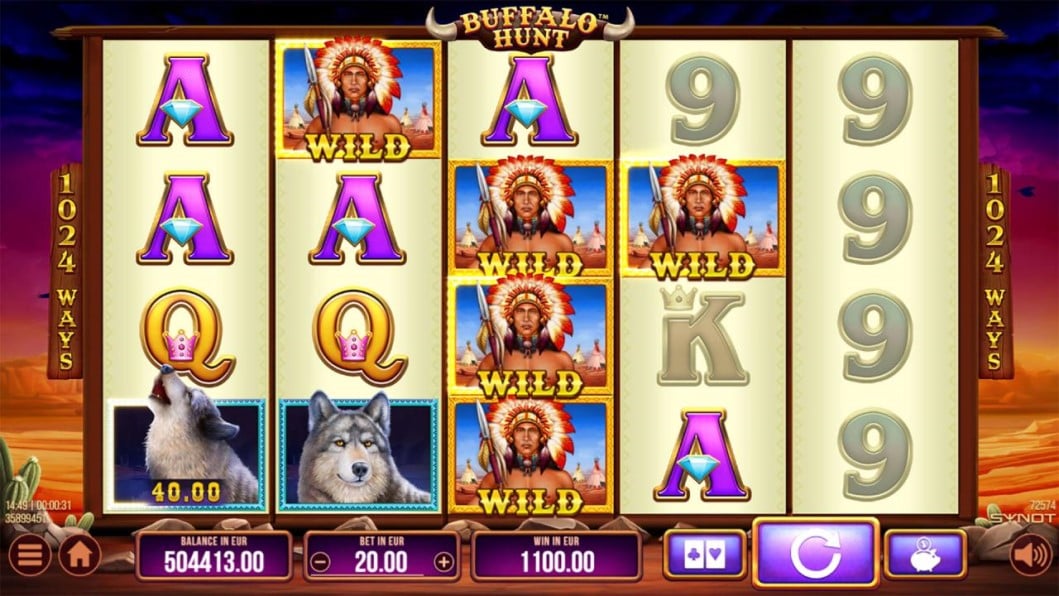 Buffalo Hunt slot reels by SYNOT Games