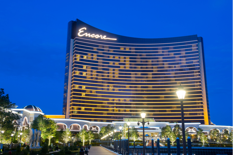 Encore Boston Harbor at night