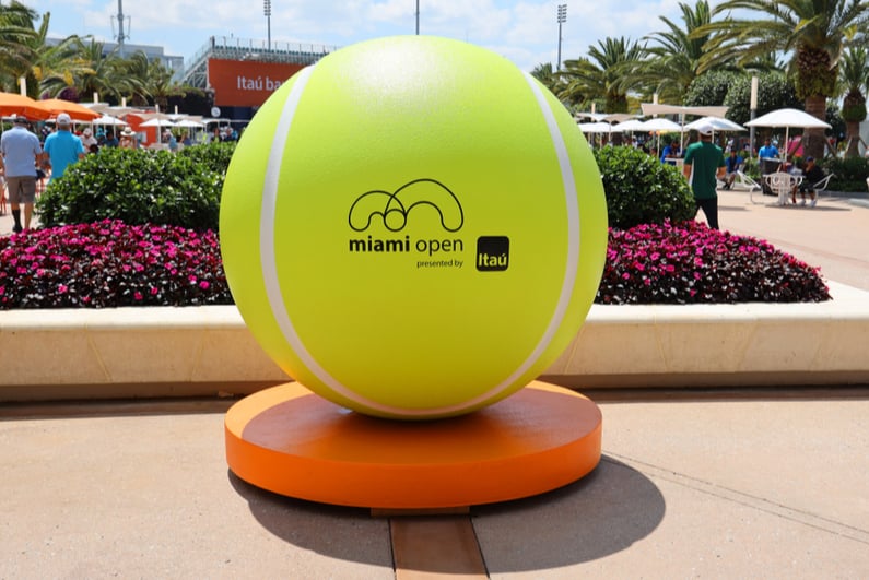 Large tennis ball at Miami Open