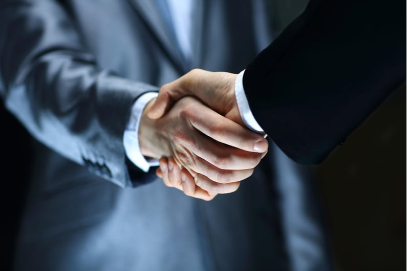 Two businessmen shaking hands