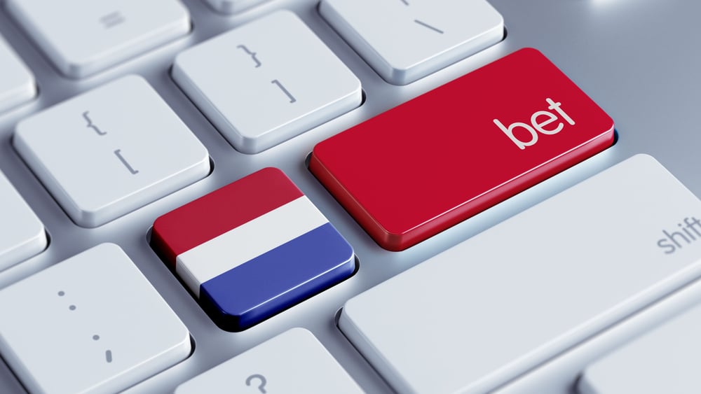 Netherlands flag and bet keys on computer keyboard