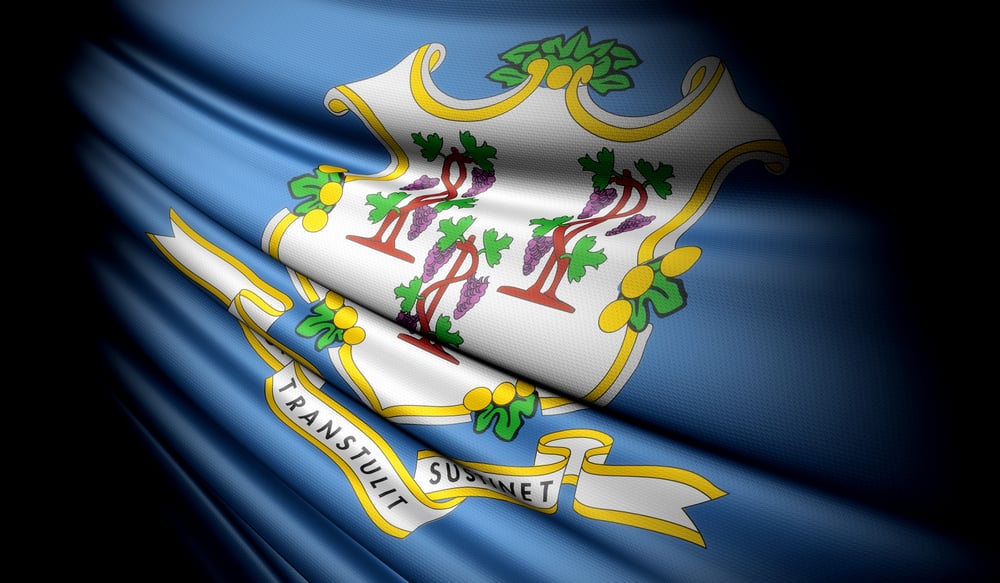 A close up of the Connecticut flag