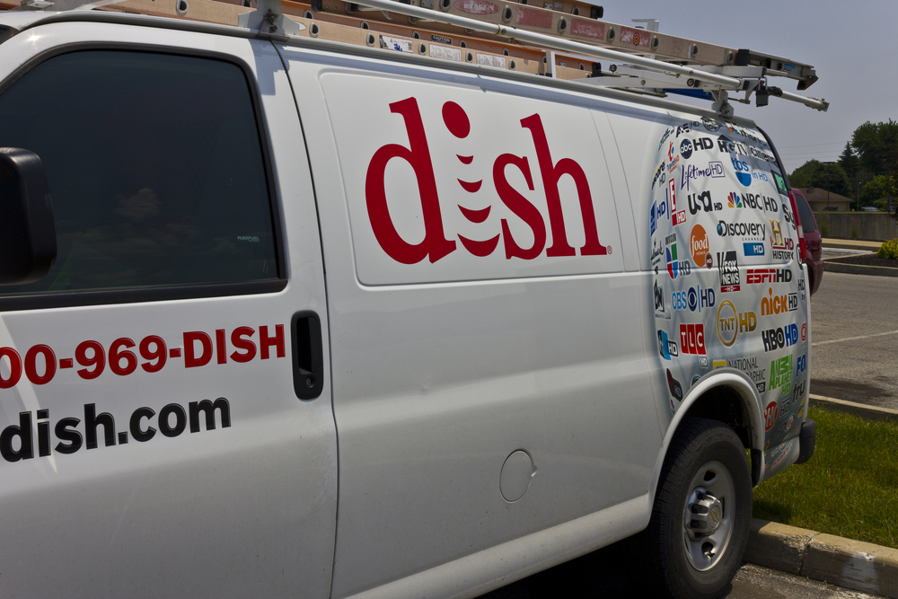 DISH Network van parked in driveway