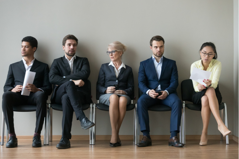 Business people waiting for interview