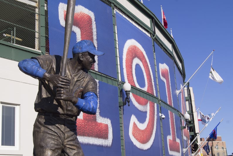 Ernie Banks statue at Wrigley Field