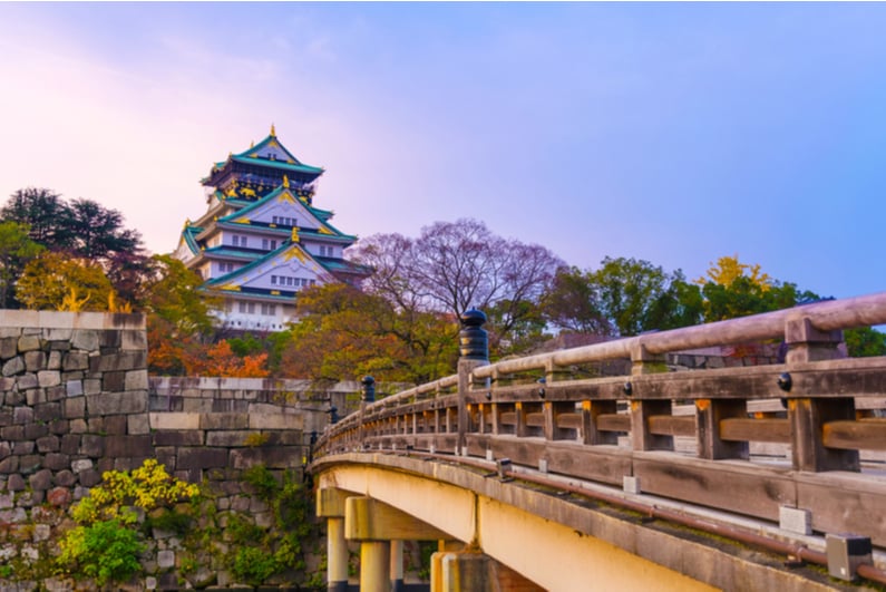 Osaka Castle at sunrise