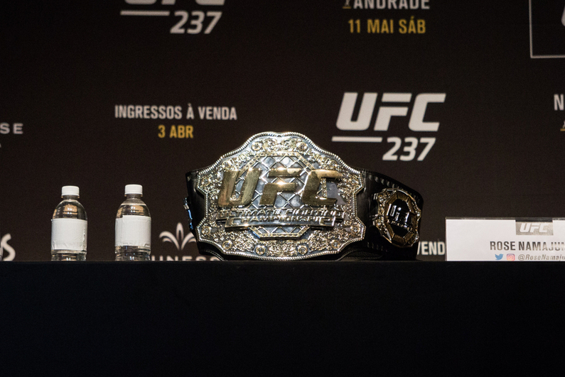 UFC belt at press conference