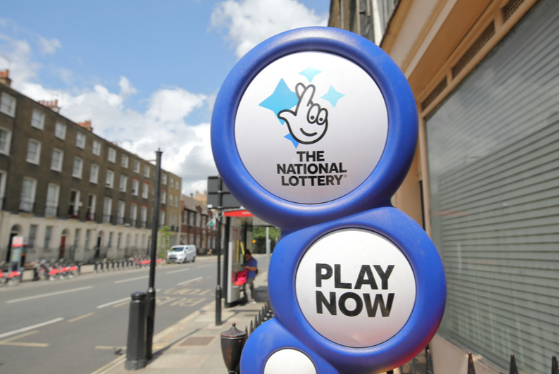 UK National Lottery sign