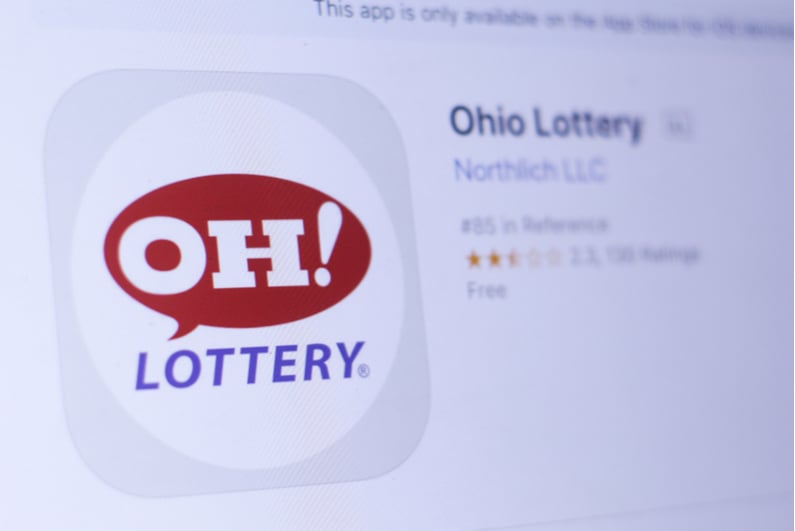 Ohio Lottery logo on a smartphone app