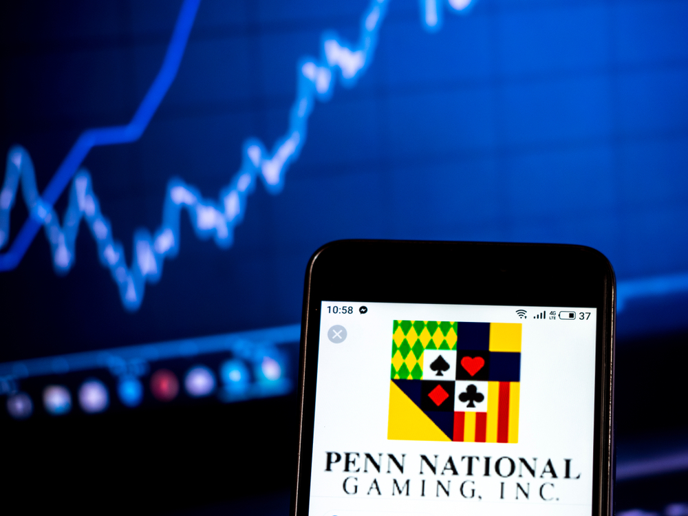 Penn National Gaming logo on smartphone