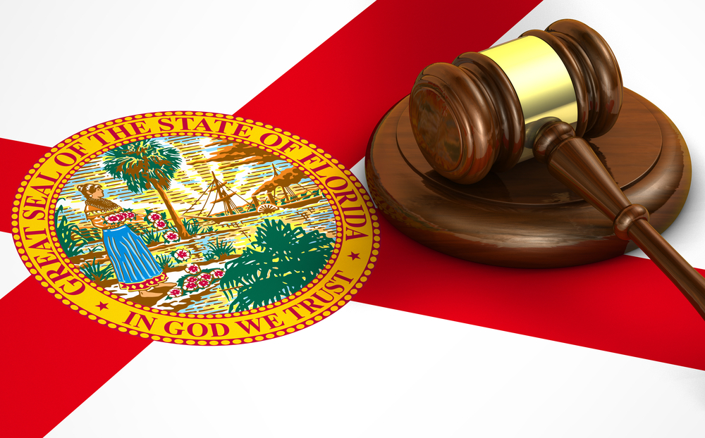 Florida state flag with gavel