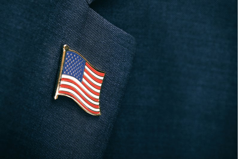 US flag lapel pin