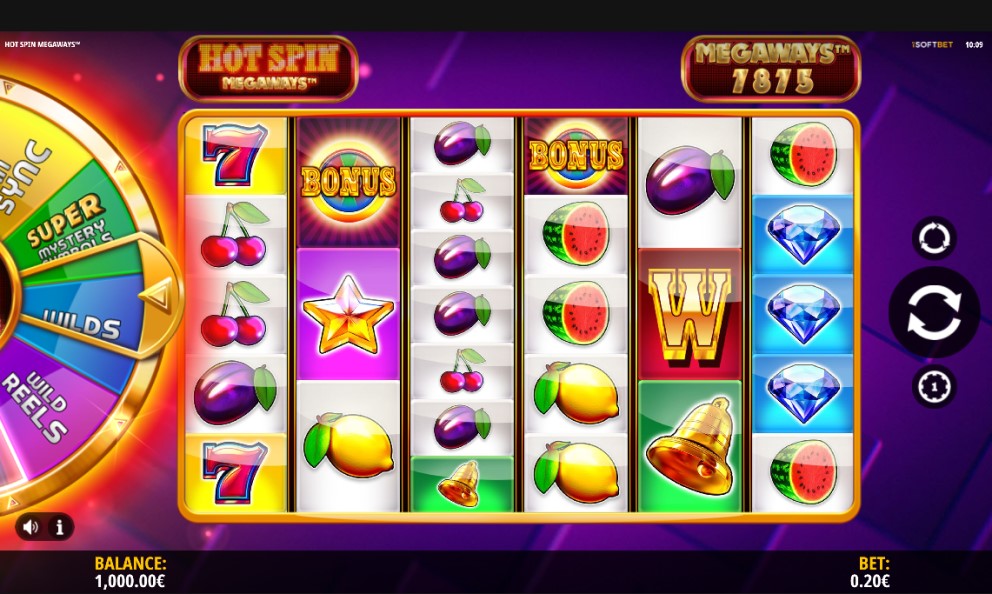 Hot Spin Megaways slot reels by iSoftBet