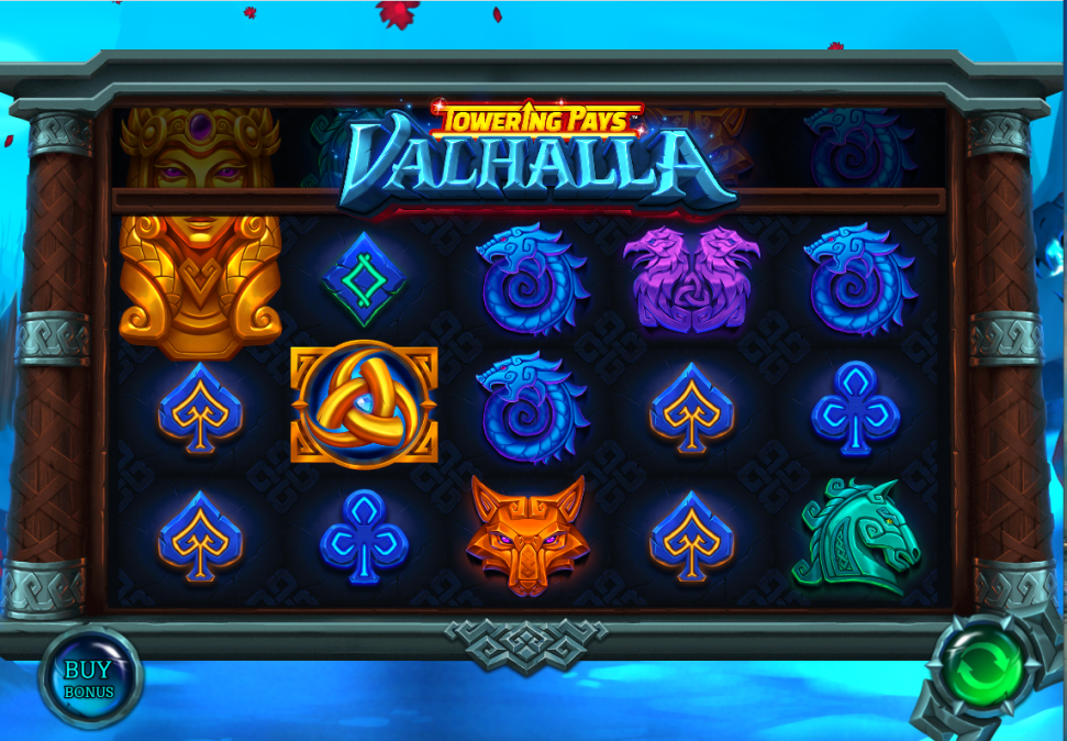 Towering Pays Valhalla slot reels by Games Lab