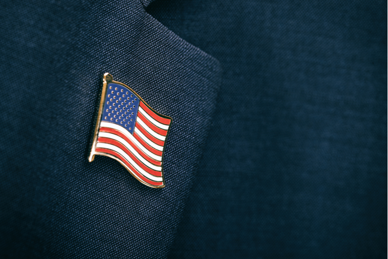 American flag lapel pin