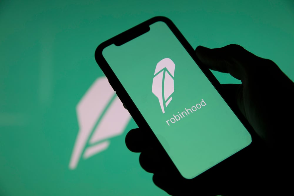 Robinhood logo on phone