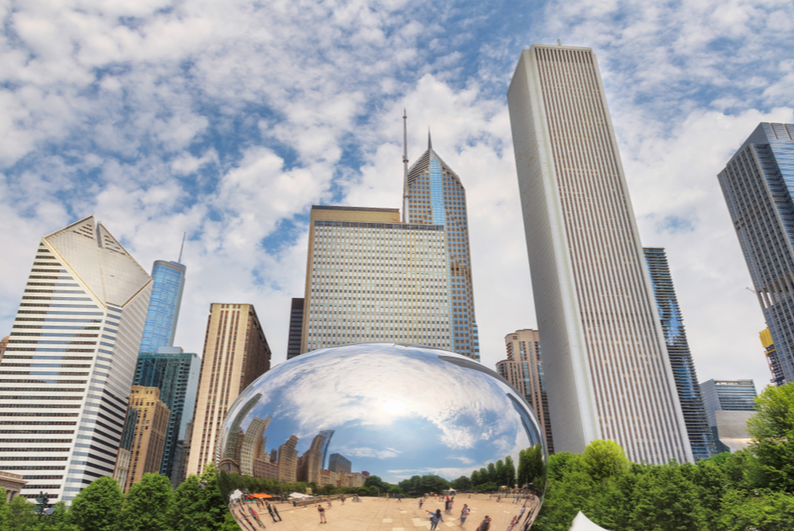 Famous Chicago bean in downtown Chicago