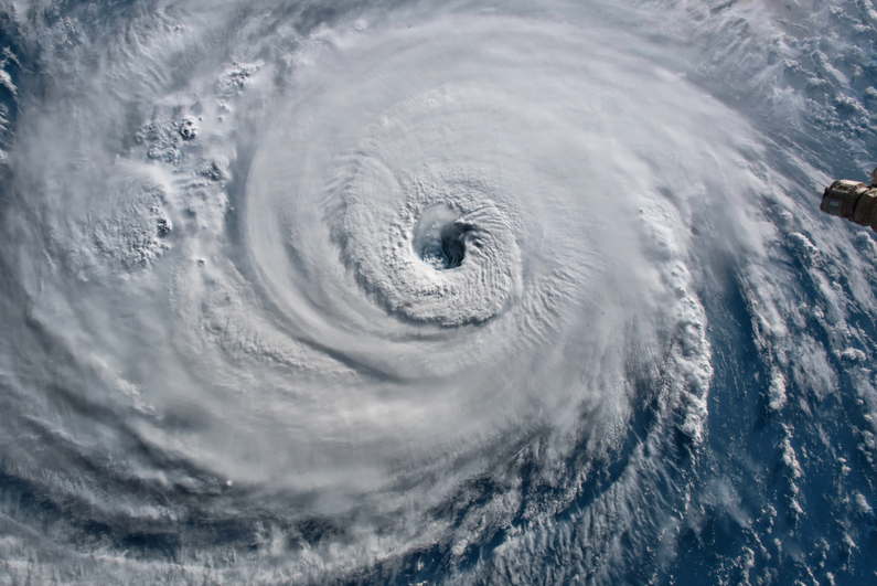 View of a hurricane from space