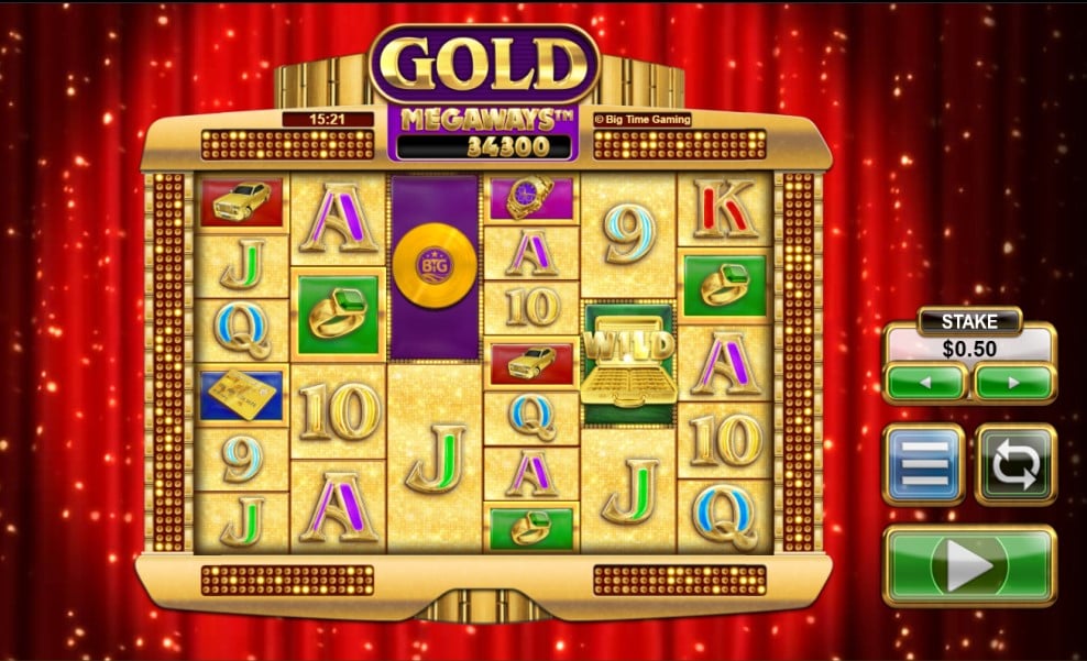 Gold Megaways slot reels by Big Time Gaming