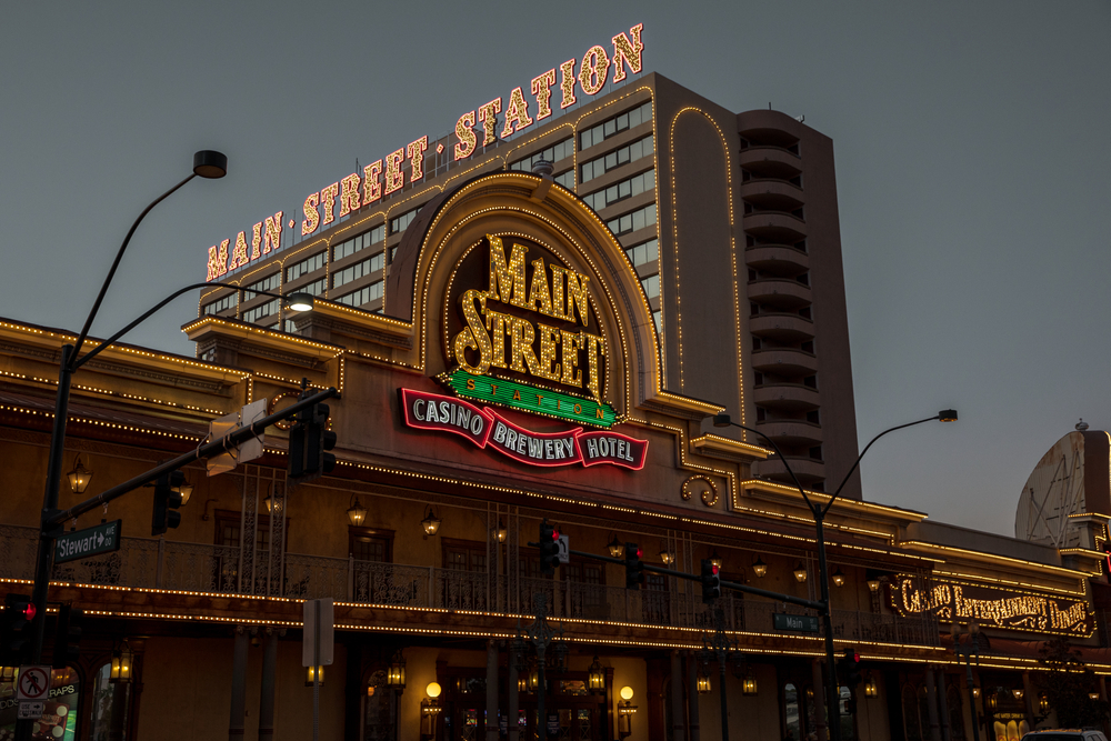 Main Street Station casino facade in downtown Las Vegas