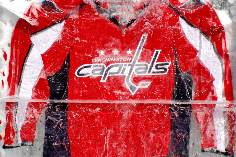 Washington Capitals jersey in ice