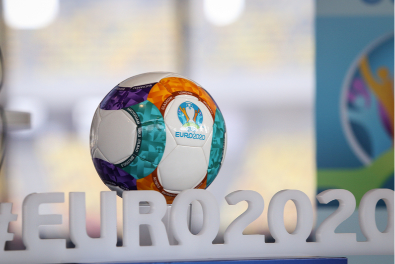 Euro 2020 logo with soccer ball