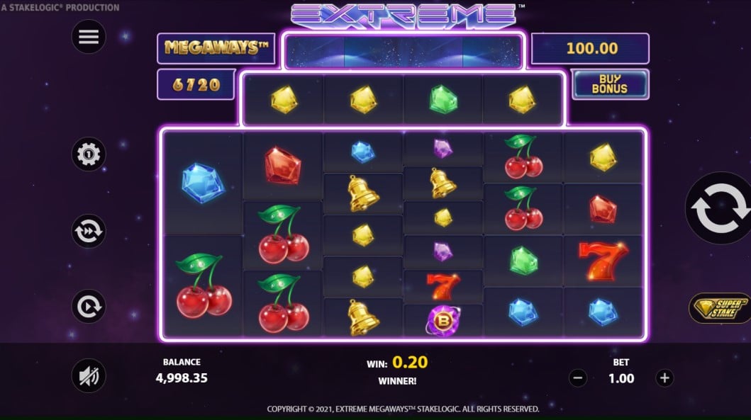 Gulungan slot Extreme Megaways oleh Stakelogic