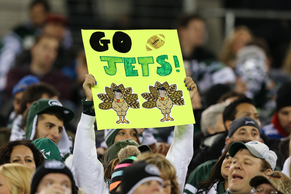 New York Jets fans in a stadium
