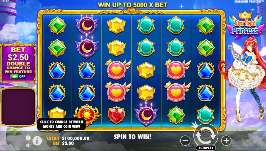 Starlight Princess slot reels by Pragmatic Play