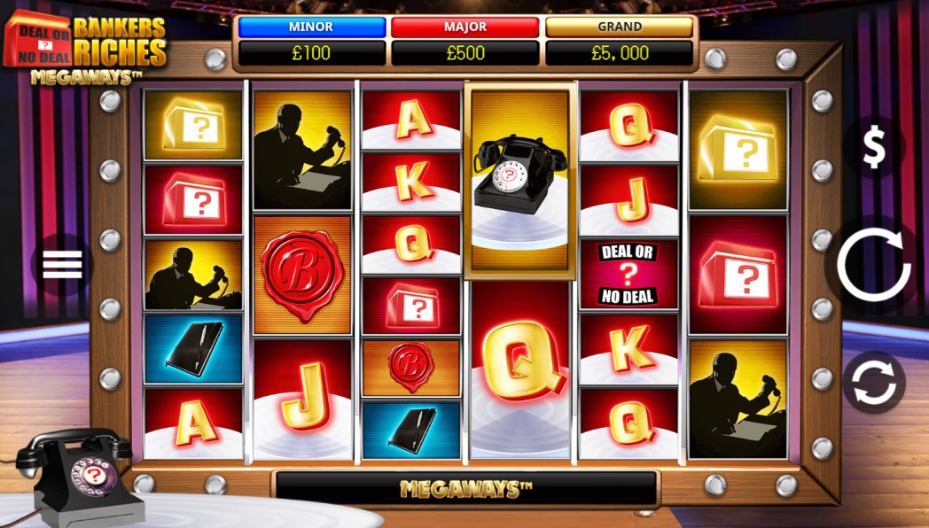 Deal or No Deal Bankers Riches Megaways slot reels by Playzido