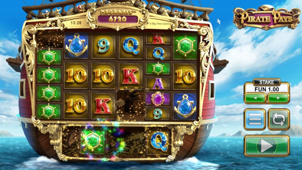 Pirate Pays Megaways slot reels by Big Time Gaming
