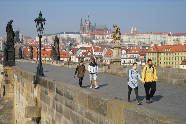 Charles Bridge in front of Prague Castle in the Czech Republic