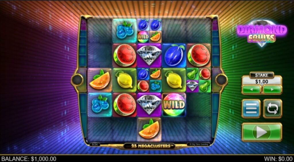 Diamond Fruits slot reels by Big Time Gaming