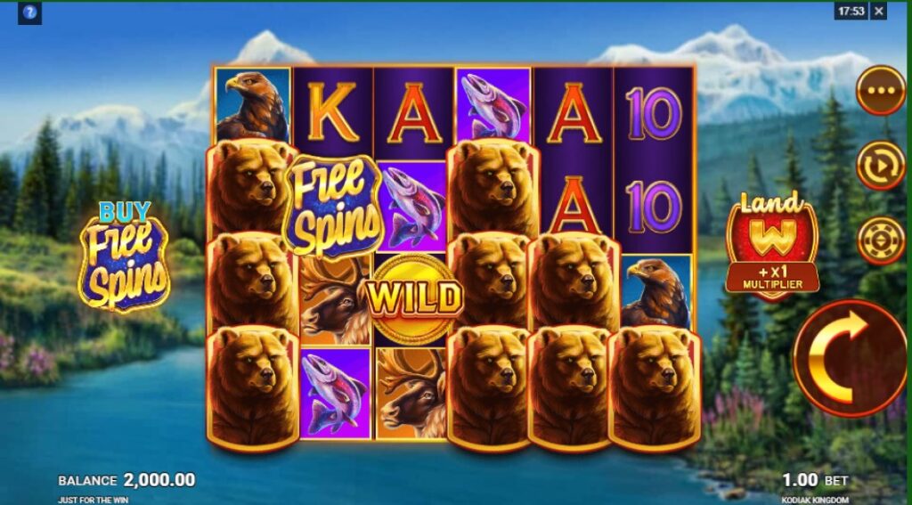 Kodiak Kingdom slot reels by JFTW