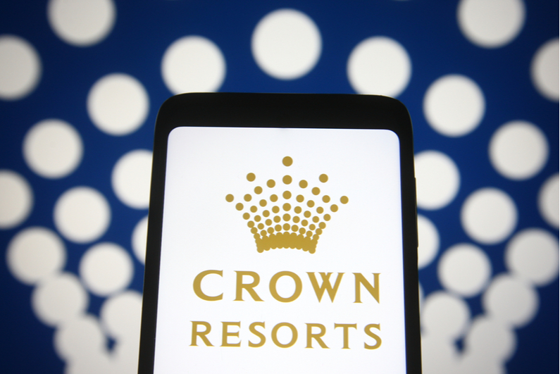 Crown Resorts logo on phone