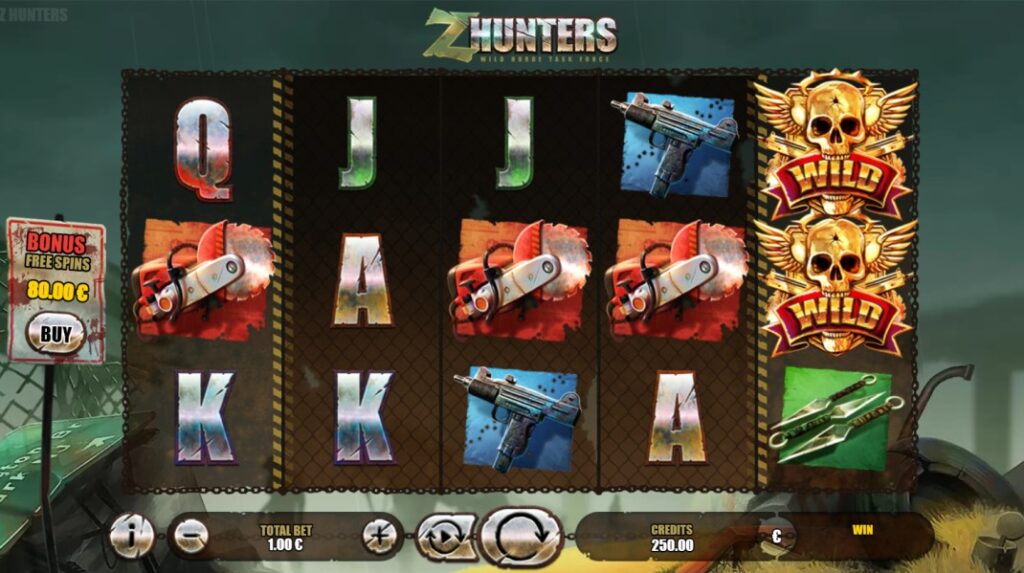 Z Hunters slot reels by Gaming 1