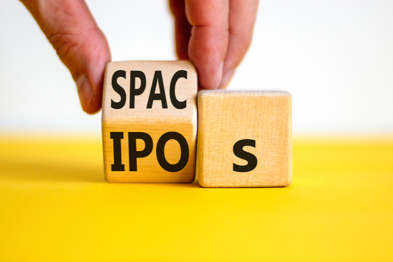 SPAC IPO on wooden blocks