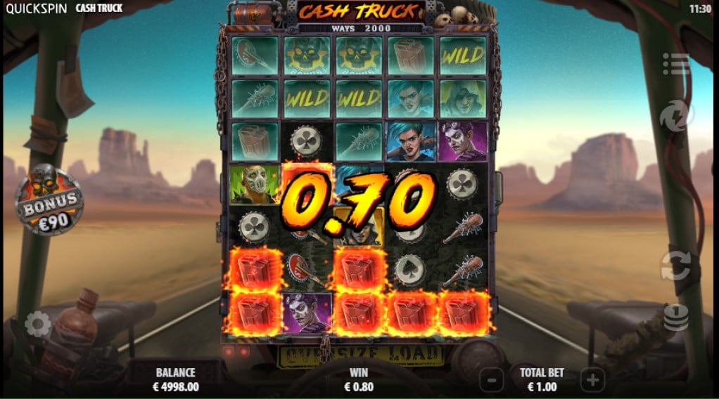 Cash Truck slot reels by Quickspin