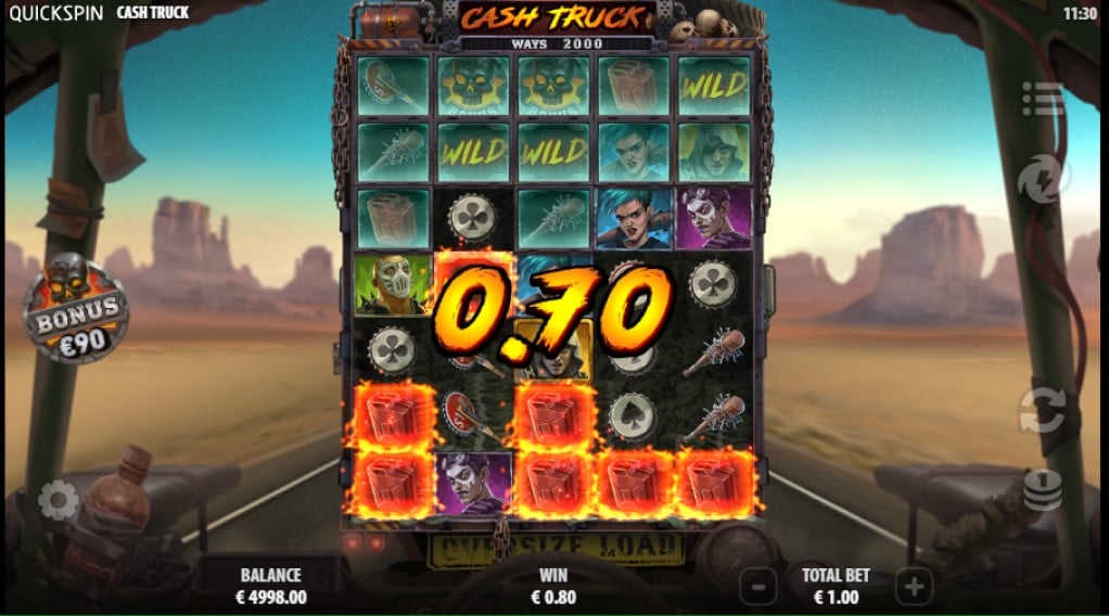 Cash Truck slot reels by Quickspin