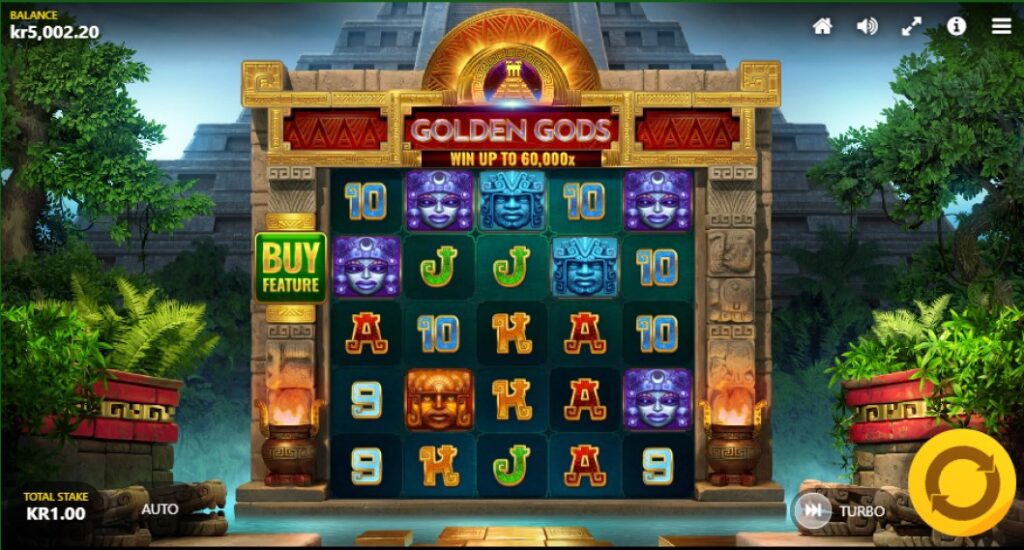 Golden Gods slot reels by Max Win Gaming