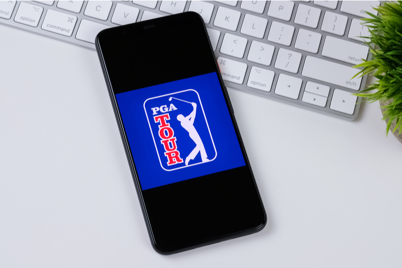 PGA Tour logo on phone