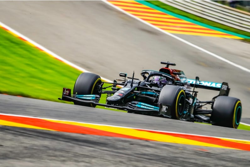 Lewis Hamilton in Mercedes F1 car