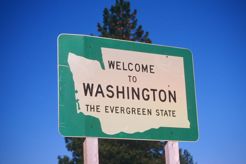 Welcome to Washington highway sign