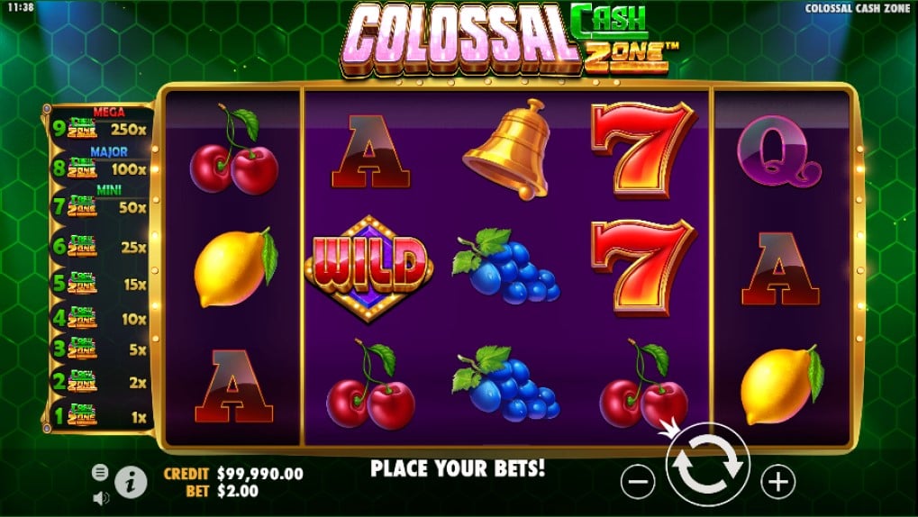 Colossal Cash Zone slot reels by Pragmatic Play